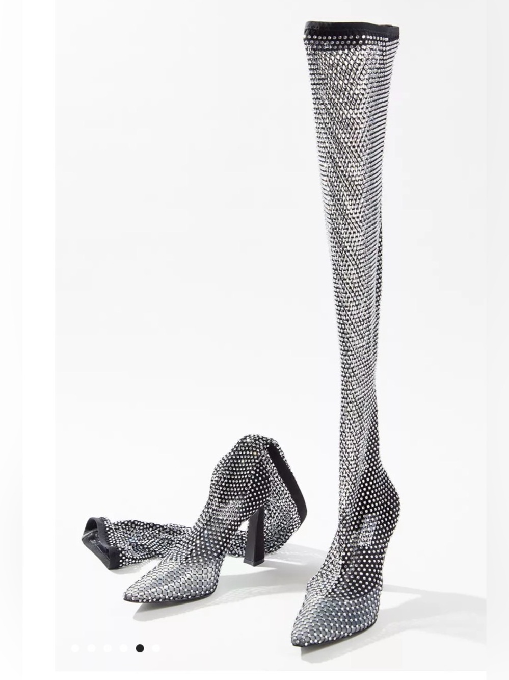 Steve Madden Sapphire Rhinestone Mesh Over-The-Knee Boot
